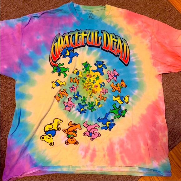 Grateful Dead Tops - Grateful Dead Tie Dye Swirl Dancing Bears Tee 2XL!